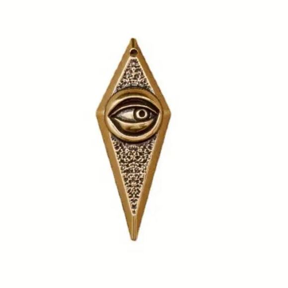 New Gothic Brass Devil’s Eye Hanging Decor - Picture 1 of 5